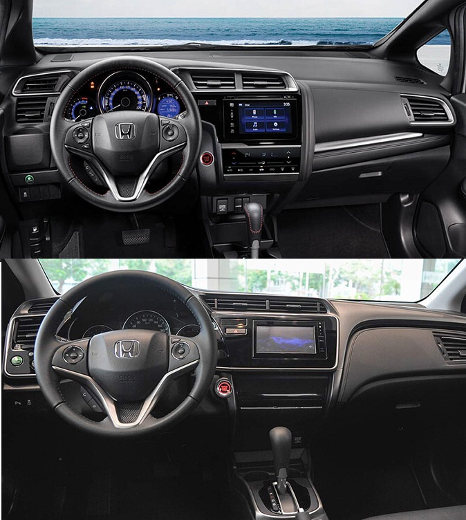 So sánh nội thất ô tô Honda City 2019 và Honda Jazz 2019