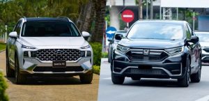 So sánh ngoại thất Honda CR-V 2021 và Hyundai Santa Fe 2021